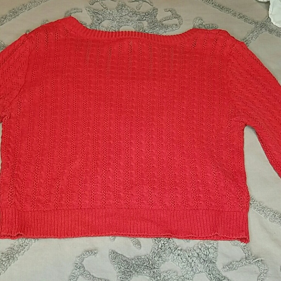 Forever 21 Red Cropped Sweater Size L - Picture 5 of 6